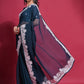 Rajwada Teal Embroidered Georgette Saree With Unstitched Blouse For Women