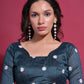 Rajwada Teal Embroidered Georgette Saree With Unstitched Blouse For Women