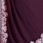 Rajwada Wine Embroidered Georgette Saree With Unstitched Blouse For Women
