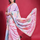 Rajwada Multicolor Printed Chiffon Saree With Unstitched Blouse For Women
