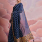 Rajwada Blue Printed Georgette Saree With Unstitched Blouse For Women