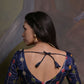 Rajwada Blue Printed Georgette Saree With Unstitched Blouse For Women