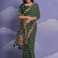 Rajwada Green Printed Georgette Saree With Unstitched Blouse For Women