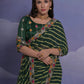 Rajwada Green Printed Georgette Saree With Unstitched Blouse For Women