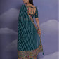 Rajwada Teal Printed Georgette Saree With Unstitched Blouse For Women