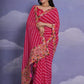 Rajwada Pink Printed Georgette Saree With Unstitched Blouse For Women