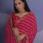 Rajwada Pink Printed Georgette Saree With Unstitched Blouse For Women