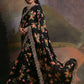 Rajwada Black Printed Chiffon Saree With Unstitched Blouse For Women