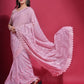 Rajwada Pink Embellished Georgette Saree With Unstitched Blouse For Women