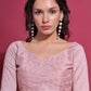 Rajwada Pink Embellished Georgette Saree With Unstitched Blouse For Women