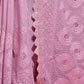 Rajwada Pink Embellished Georgette Saree With Unstitched Blouse For Women