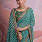 Rajwada Green Printed Georgette Saree With Unstitched Blouse For Women