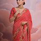Rajwada Pink Printed Georgette Saree With Unstitched Blouse For Women