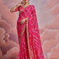 Rajwada Pink Printed Georgette Saree With Unstitched Blouse For Women