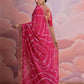 Rajwada Pink Printed Georgette Saree With Unstitched Blouse For Women