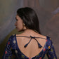 Rajwada Navy Blue Printed Georgette Saree With Unstitched Blouse For Women