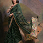 Rajwada Green Printed Georgette Saree With Unstitched Blouse For Women