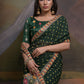 Rajwada Green Printed Georgette Saree With Unstitched Blouse For Women