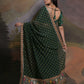 Rajwada Green Printed Georgette Saree With Unstitched Blouse For Women