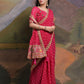 Rajwada Pink Printed Georgette Saree With Unstitched Blouse For Women