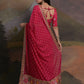 Rajwada Pink Printed Georgette Saree With Unstitched Blouse For Women