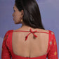 Rajwada Red Printed Georgette Saree With Unstitched Blouse For Women