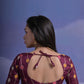 Rajwada Wine Printed Georgette Saree With Unstitched Blouse For Women