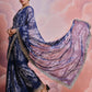 Rajwada Blue Printed Georgette Saree With Unstitched Blouse For Women