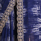 Rajwada Blue Printed Georgette Saree With Unstitched Blouse For Women