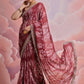 Rajwada Maroon Printed Georgette  Saree With Unstitched Blouse For Women