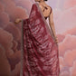 Rajwada Maroon Printed Georgette  Saree With Unstitched Blouse For Women