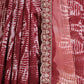 Rajwada Maroon Printed Georgette  Saree With Unstitched Blouse For Women