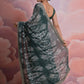 Rajwada Green Printed Georgette  Saree With Unstitched Blouse For Women