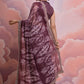 Rajwada Wine Printed Georgette  Saree With Unstitched Blouse For Women