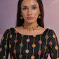 Rajwada Black Printed Georgette Saree With Unstitched Blouse For Women