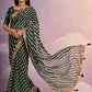 Rajwada Green Printed Georgette Saree With Unstitched Blouse For Women