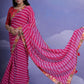 Rajwada Pink Printed Georgette Saree With Unstitched Blouse For Women
