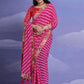 Rajwada Pink Printed Georgette Saree With Unstitched Blouse For Women