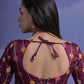 Rajwada Wine Printed Georgette Saree With Unstitched Blouse For Women