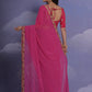 Rajwada Pink Printed Georgette Saree With Unstitched Blouse For Women