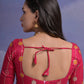 Rajwada Pink Printed Georgette Saree With Unstitched Blouse For Women
