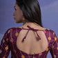 Rajwada Wine Printed Georgette Saree With Unstitched Blouse For Women