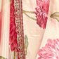 Rajwada Off White Printed Chiffon Saree With Unstitched Blouse For Women