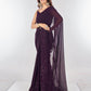 Rajwada Violet Embroidered Georgette Saree With Unstitched Blouse For Women
