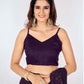 Rajwada Violet Embroidered Georgette Saree With Unstitched Blouse For Women