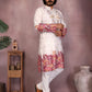 Rajwada Off White Cotton Blend Embroidered Kurta Set For Men