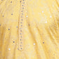 Rajwada Yellow Cotton Blend Embellished Kurta Set For Men