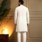 Rajwada White Silk Blend Embroidered Kurta Set For Men