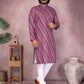 Rajwada Purple Silk Blend Printed Kurta Set For Men