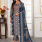 Rajwada Navy Blue Rayon Printed Kurta Set For Women